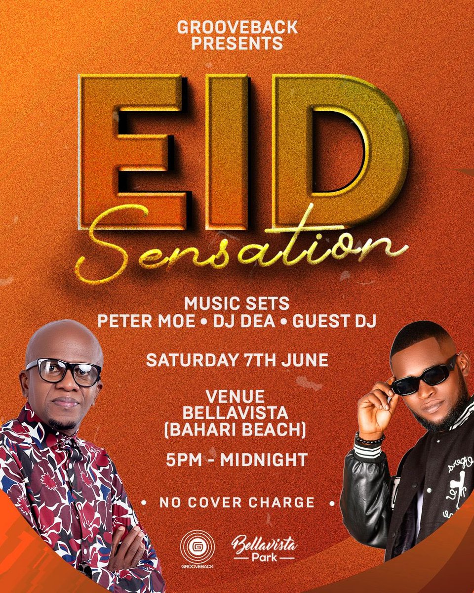 Hakingowi's tweet photo. Join the EID Sensation party Jumamosi hii - 7th June at BellaVista/Bahari beach! Music by Peter Moe
Tell a Friend....

#BellaVista #EidSensation2025 #GroovebackDJs #Grooveback https://t.co/5KzRU3egEz