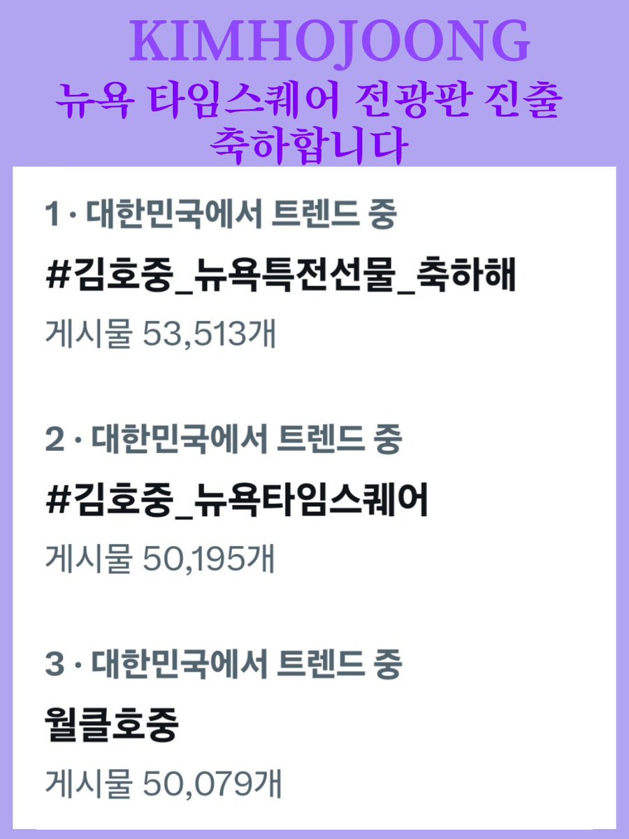 김호중 
뉴욕타임스퀘어 전광판 선물
기쁘게 받아줄꺼지.
기다릴께
더 빛나는 별이 되보자.

#김호중_뉴욕타임스퀘어
월클호중
#김호중_뉴욕특전선물_축하해