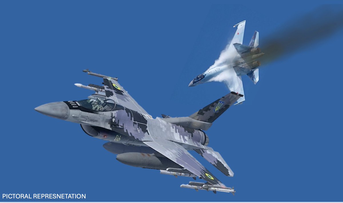 AIR TO AIR KILL: UKR aviation channels are reporting that a Ukrainian F-16 was responsible for shooting down a Russian Su-35 fighter today over Kursk. //DEVELOPING//