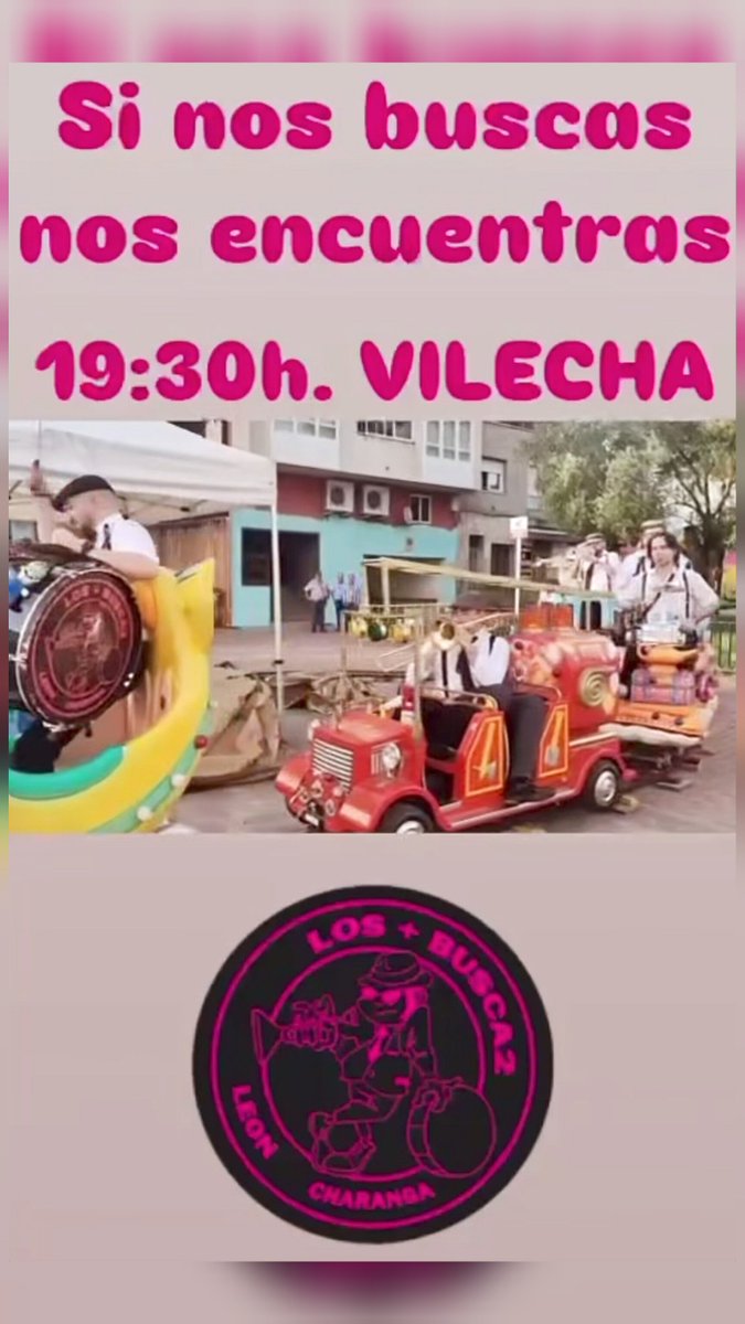 MasBusca2's tweet photo. ¡Hoy nos encontraréis en #Vilecha!

🎶🎉🥁🎷🎺🎵📢💥

#LosMásBusca2 #LeónEsp #Charanga #Fiesta #SiNosBuscasNosEncuentras #CharangaLosMásBusca2 #NoDigasFiestaYDiLosMásBusca2 #SinCharangaNoHayFiesta https://t.co/KGV9wXKKma
