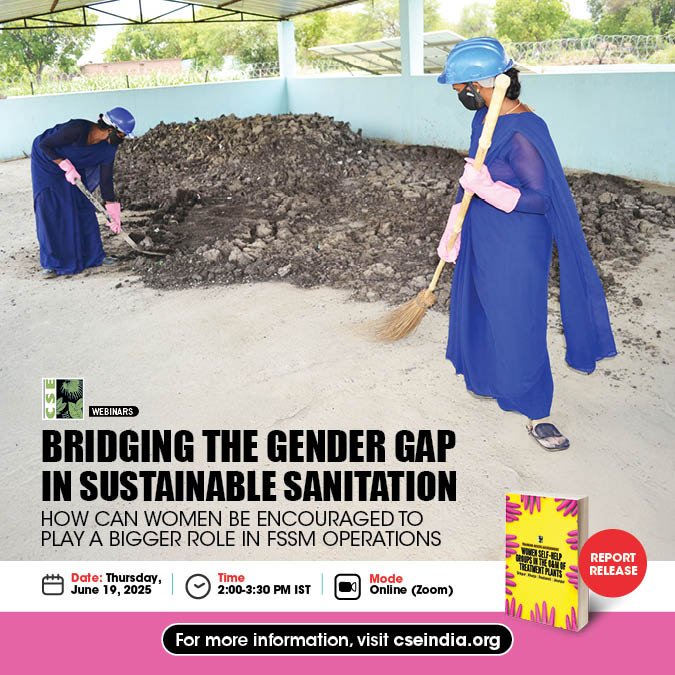Webinar Alert | How can women be encouraged to play a bigger role in FSSM operations?
Engagement of Self-Help Groups (SHGs) in operation and maintenance (O&amp;M) of Faecal Sludge Treatment Plants (FSTPs) represents a crucial step in empowering communities, particularly women, while