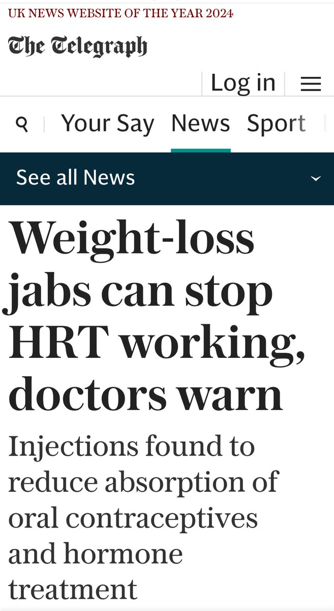 ⚠️ Weight-loss injections like Mounjaro &amp; Wegovy can reduce the effectiveness of oral HRT due to delayed absorption.

Was this fully studied before rollout?
Have we learned nothing from the rushed Covid vaccine launch?

🔶 Report side effects via the Yellow Card system.
#VIBUK