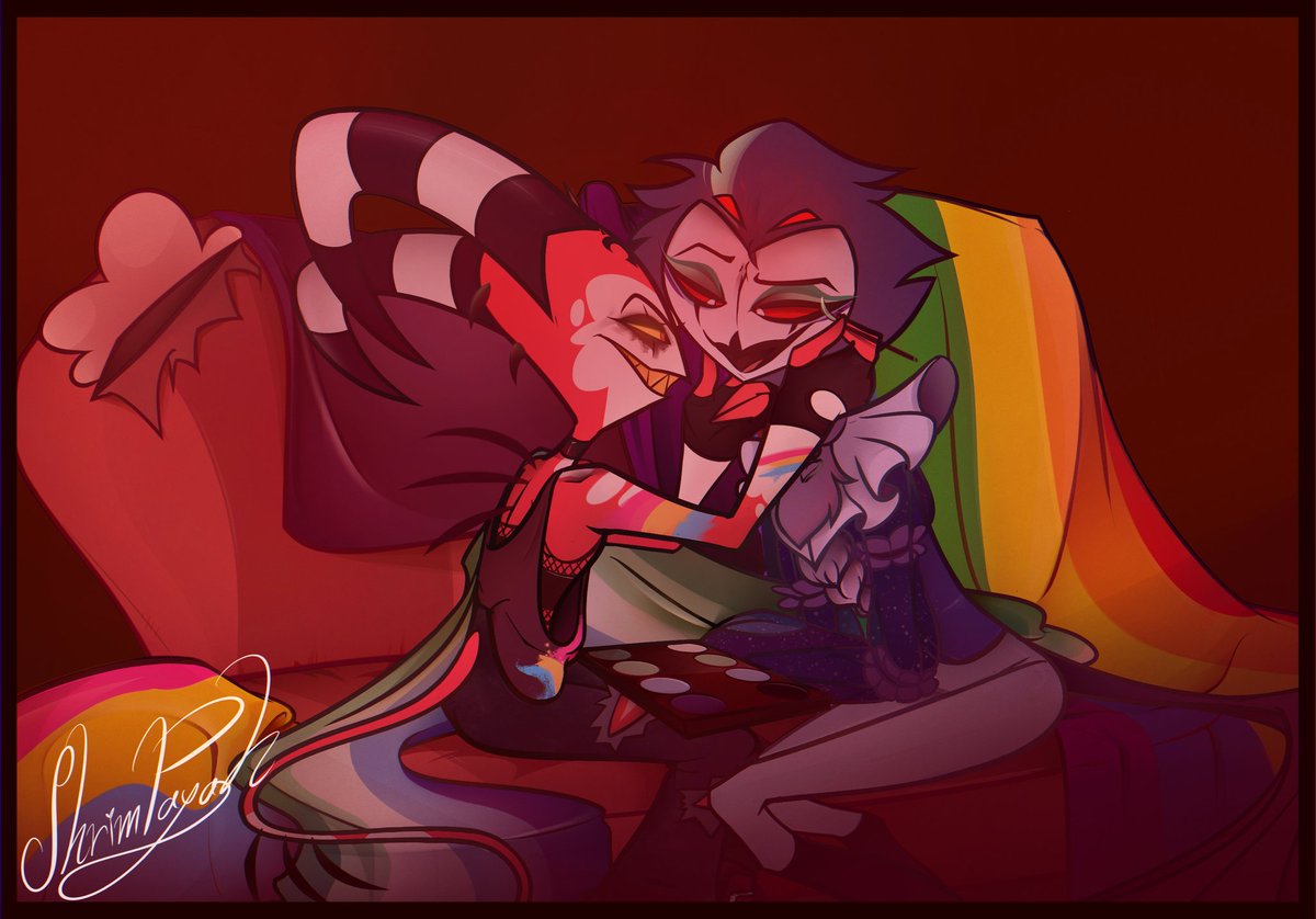 #stolitz getting ready for pride 🏳️‍🌈
.
I tried toying with a new shading method for this one, n I hate it 😭 tho I'm still glad I finished it regardless 
#HelluvaBoss #HelluvaBossFanart