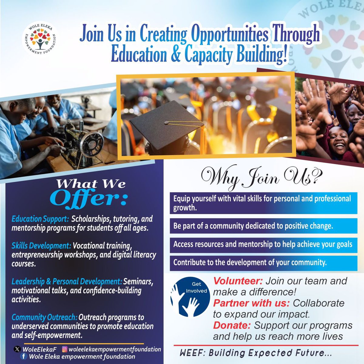 WoleElekaF's tweet photo. Together, we can transform lives through scholarships, skills training, leadership development, and community outreach. Whether you want to volunteer, partner, or donate, your support fuels positive change. Let’s build a brighter future—one learner at a time

 #MakeADifference https://t.co/sb1ioxnr0i