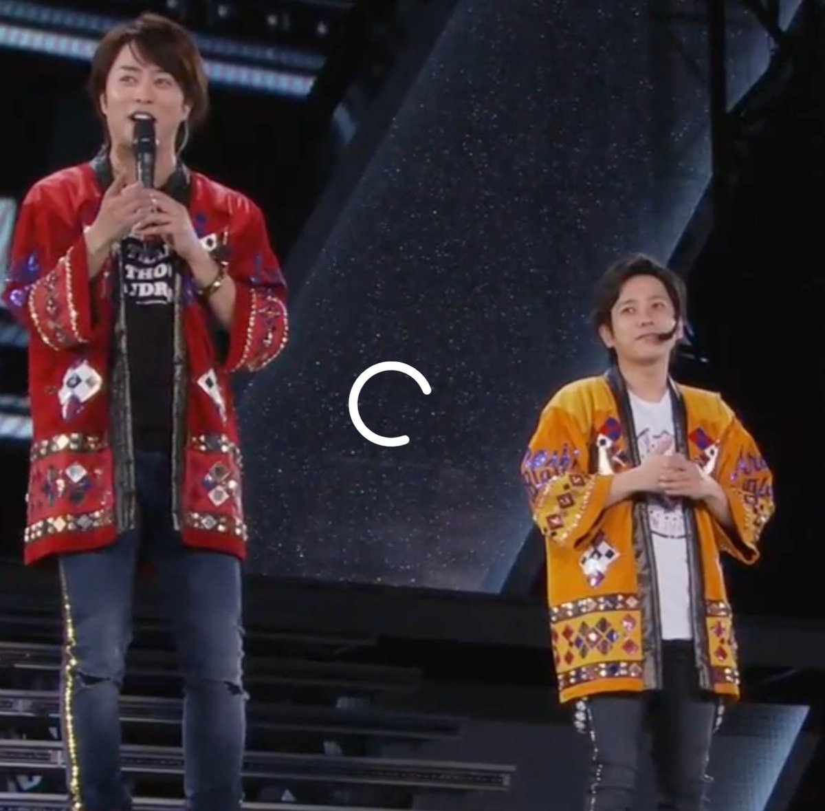 Mistiplix's tweet photo. @nunuuu I wish more people would talk about their Arashi concert outfits! I am determined to recreate the carnival night 2 jacket from myagi blast and wear my jeans and docs in full regalia regardless of if I am in japan or watching remotely! https://t.co/Zpt3v7GVx0