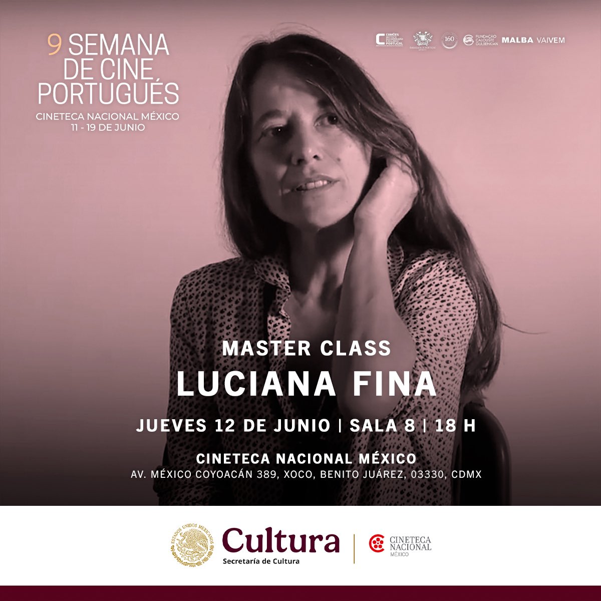 VAIVEM (@vaivemcine) on Twitter photo El miércoles que viene arranca una nueva edición de la Semana de Cine Portugués en <a href="/CinetecaMexico/">Cineteca Nacional</a> , apertura de lujo con la presencia de la directora Luciana Fina quien además dará una masterclass el jueves 12
¡Los esperamos! El miércoles que viene arranca una nueva edición de la Semana de Cine Portugués en <a href="/CinetecaMexico/">Cineteca Nacional</a> , apertura de lujo con la presencia de la directora Luciana Fina quien además dará una masterclass el jueves 12
¡Los esperamos!