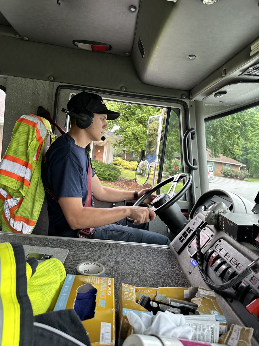cityofwsfire's tweet photo. ๐ FF Tynio, freshly Class B certified, is putting some miles (and smiles) on one of Station 13โs rigs! Keep rollinโ, rookie! #WSFD #Station13 #NewDriverOnTheBlock #WSFire https://t.co/WZK7EFiBM4