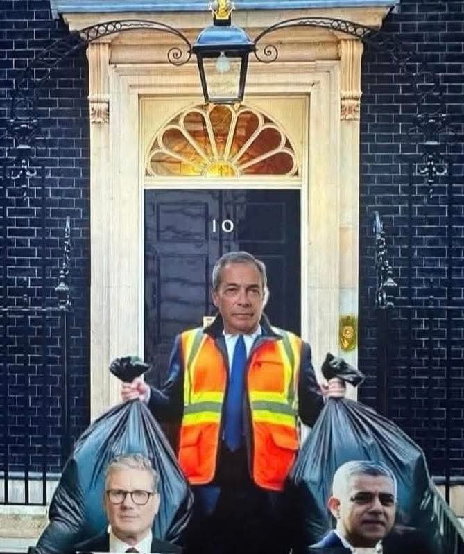 ollyontrade's tweet image. Roll on 2029, when @Nigel_Farage takes out the trash!  #BritainNeedsReform