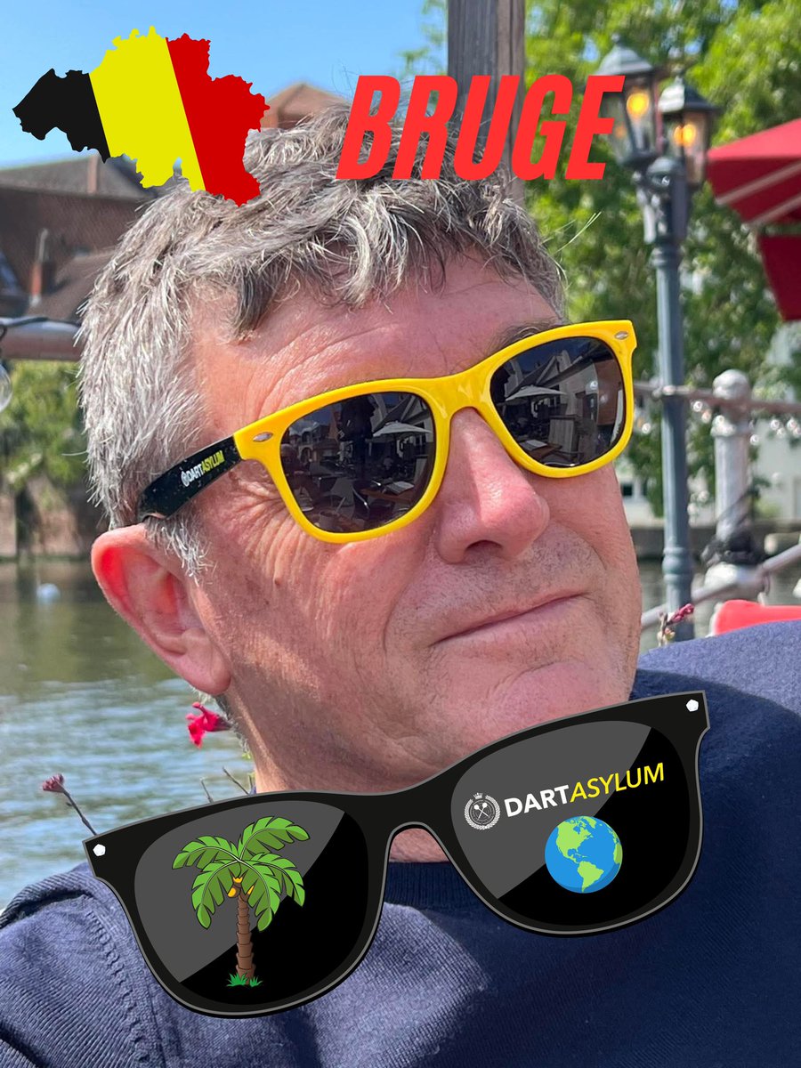 Here’s another Happy DartAsylum Customer enjoying the Sun in Bruge 🇧🇪 🕶️ 🌍