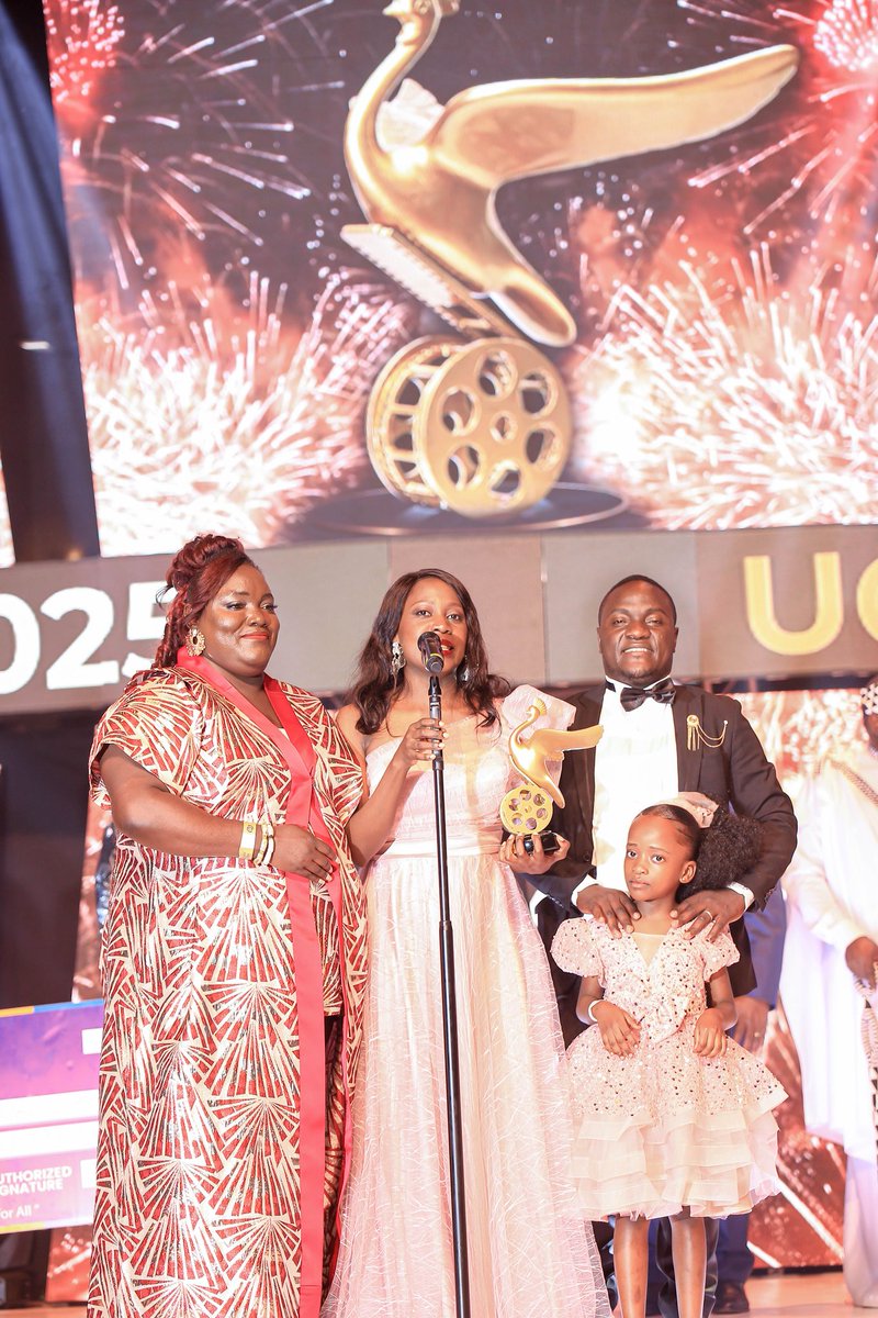 Yesterday was a big day for us. We walked home with five awards on the night for both our cast and crew. 
1. Best Feature Film 
2. Best Director 
3. Best Screenplay 
4. Best Editing 
5. Rising Star Award. 

Thanks to <a href="/UgandaFilm/">Uganda Film Festival</a> for the celebration. 
#UFF2025 #NkinziMovie