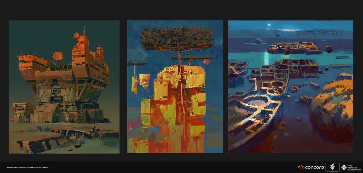 yapkr's tweet image. Some super early colour and theme explorations for Concord. Was trying to find a sweet spot for a nice 70s scifi look that might help translate into playable levels.