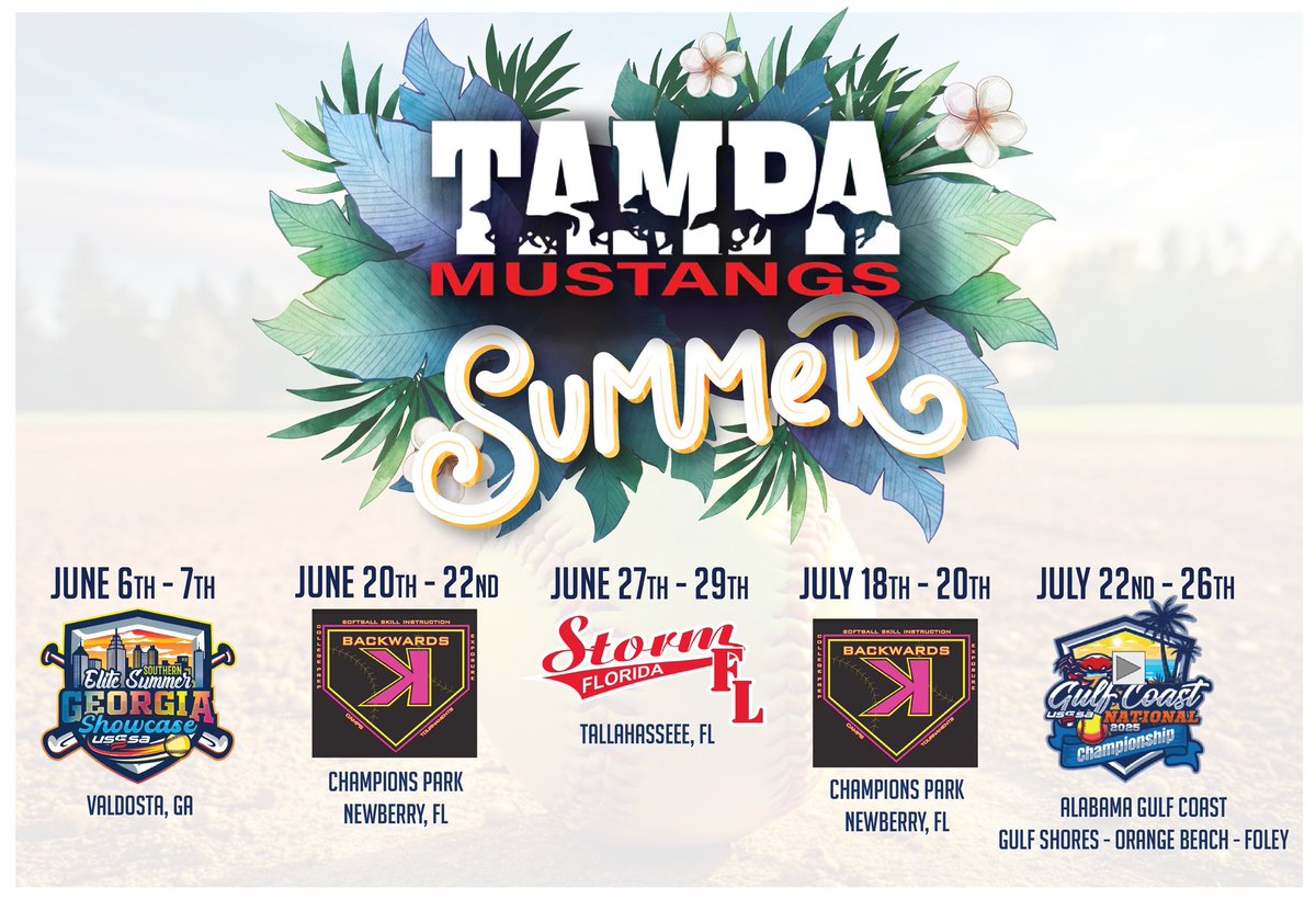 2025 Summer schedule! So excited to get on the field with my team! <a href="/Tampaself/">Tampa Mustangs Self</a> <a href="/joe_pound/">Joe Pound</a>  <a href="/SjrSoftball/">SJR State Softball</a> <a href="/sfsaintssb/">Santa Fe Saints Softball</a> <a href="/KTChronister56/">Katie Chronister</a>