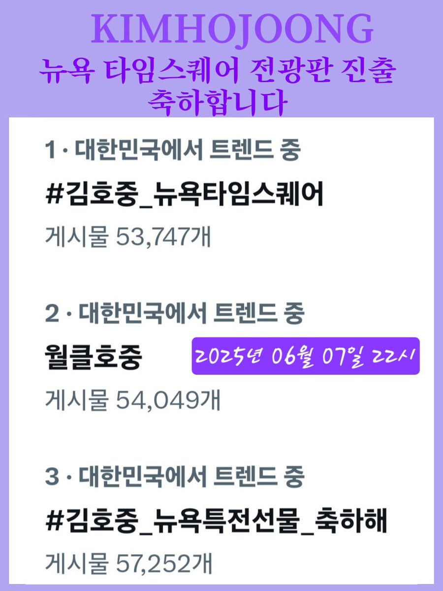 김호중 소리는 예술을 담고, 마음을 울립니다.뉴욕에 울러퍼질 그의 노래
실트 1위 축하해 
#김호중_뉴욕타임스퀘어
월클호중
#김호중_뉴욕특전선물_축하해