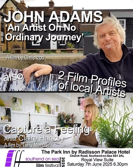 Tonight - 6.30pm <a href="/ParkInn/">Park Inn by Radisson</a> #Southend  JOHN ADAMS - AN ARTIST ON NO ORDINARY JOURNEY
Chris Izod presents his film in which John Adams talks about his life as a mixed media artist
+ Capture A Feeling, a profile of #artist Claire Hankey by Terry Mendoza.
🎟️ thewhitebus.co.uk/southend-on-se…