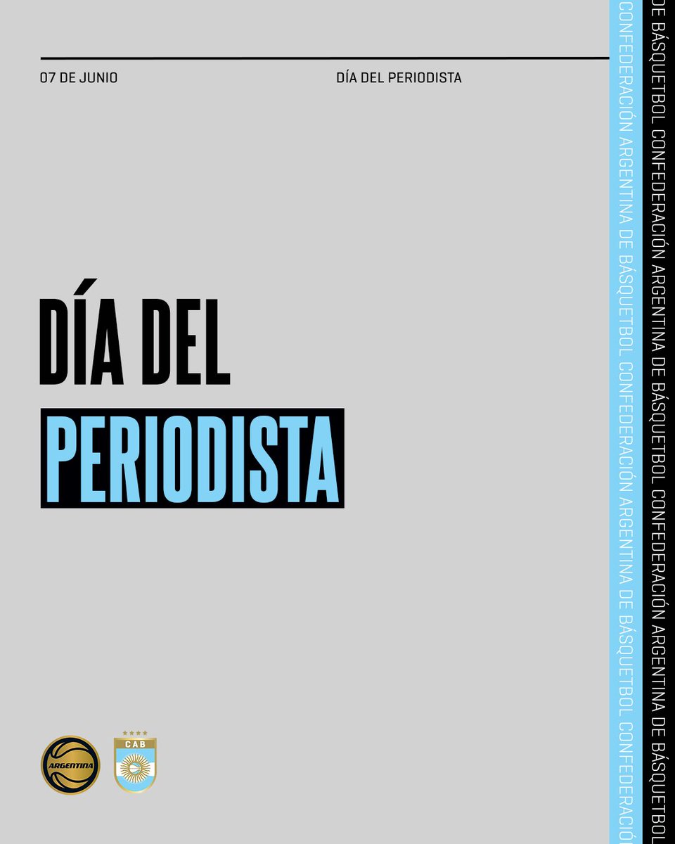 ¡Les deseamos un muy feliz día del periodista a todas y todos los que de norte a sur y de este a oeste de nuestro país difunden a diario el básquet argentino! 🏀📰