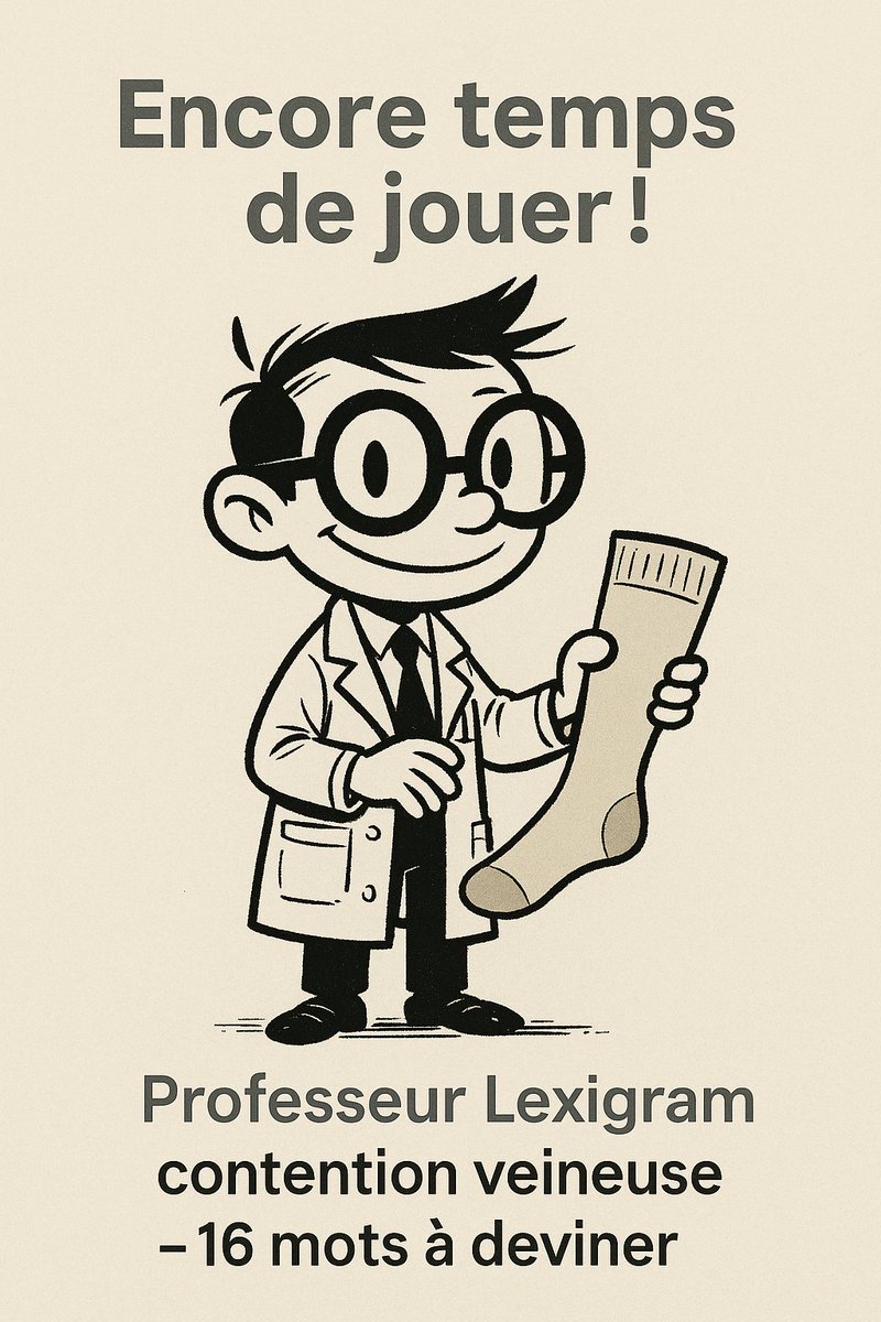 Toujours pas testé la grille contention veineuse ?
Bas, collants, classes de compression… 🧦
16 mots à deviner sur crosspharma.fr
Simple, rapide, ludique.
#Pharmacie #CrossPharma #Contention #MotsCroisés
