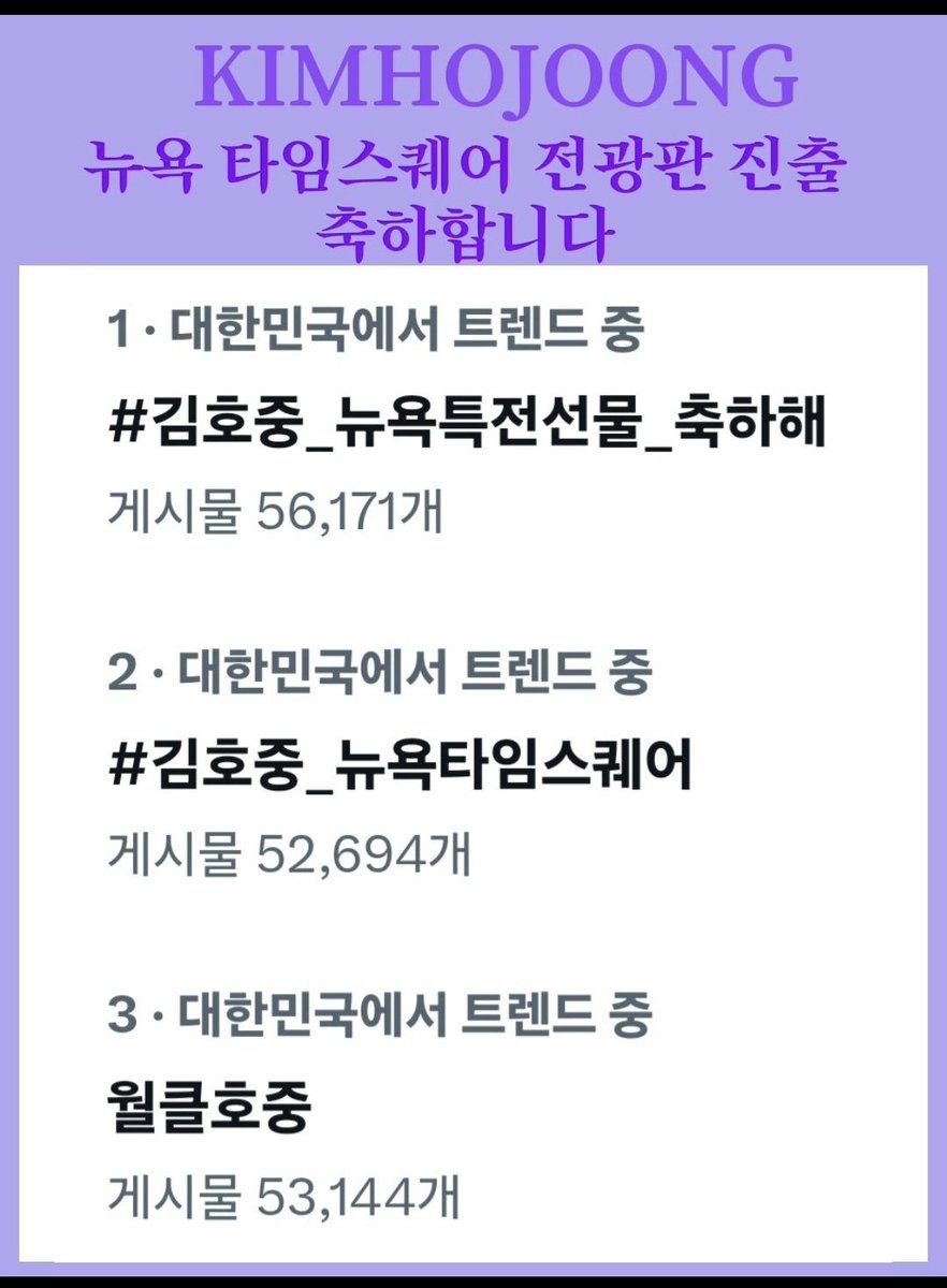 김호중 드디어 6월 9일 뉴욕 타임스퀘어 전광판 송출 기대됩니다 
#김호중_뉴욕타임스퀘어
월클호중
#김호중_뉴욕특전선물_축하해