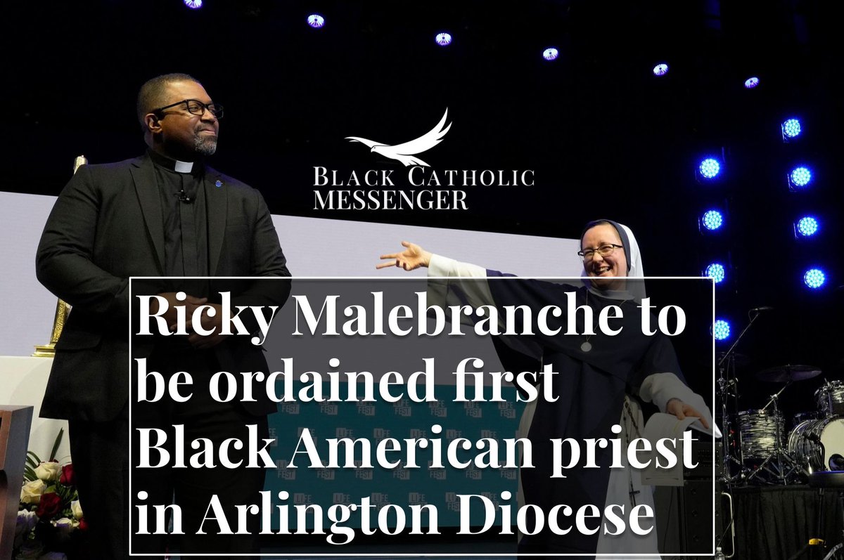 Dcn Ricky Malebranche will be ordained as the Arlington Diocese's first Black American priest this morning in Virginia, making history for the East Coast see.

He is one of several such seminarians around the country receiving Holy Orders this year. blackcatholicmessenger.org/ricky-malebran…