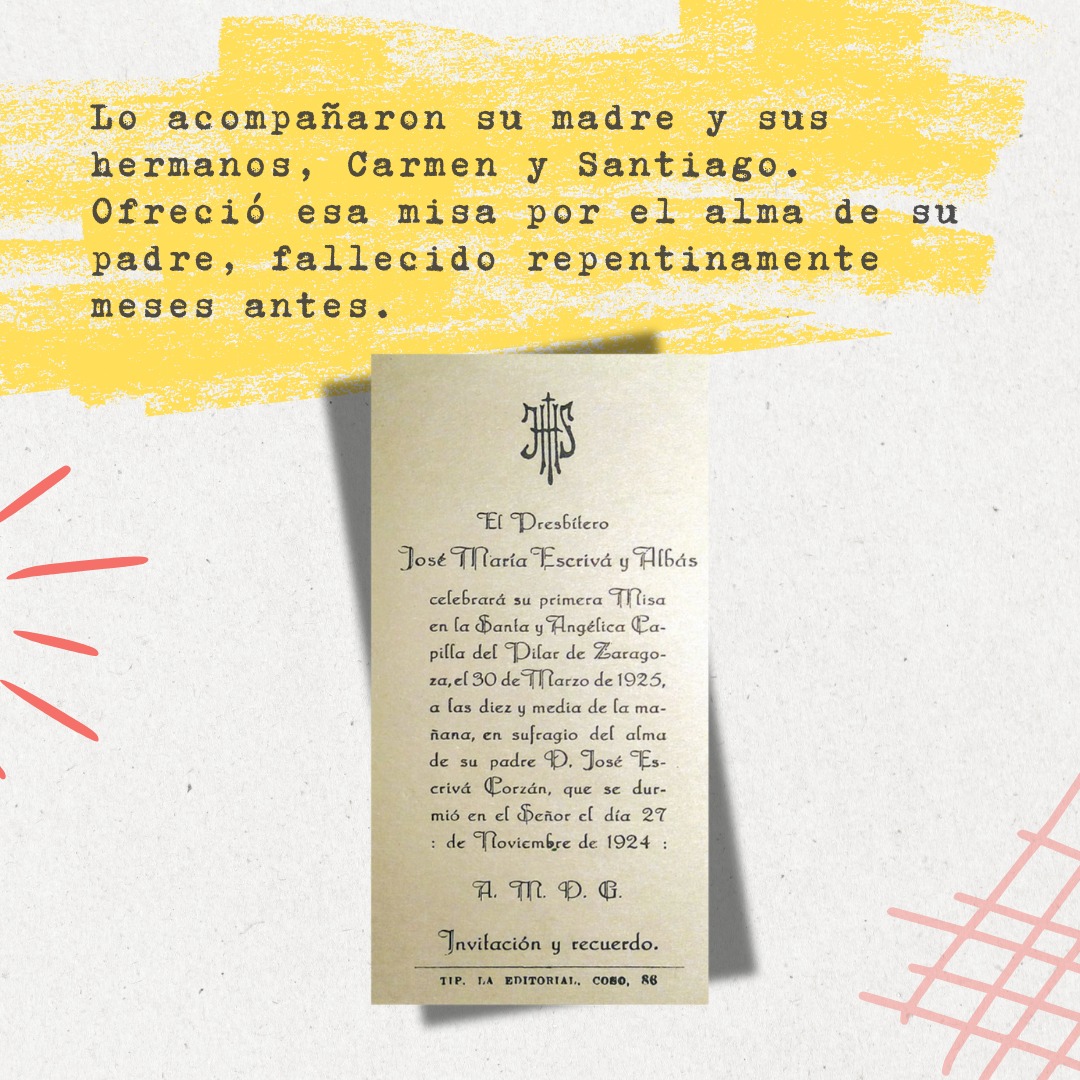 El 28 de marzo de 1925 fue ordenado sacerdote en Zaragoza.
📖 Puedes leer más en el libro "Qué solo Jesús se luzca".
💬 ¿Conocías esta etapa de su vida? Te leemos en los comentarios.

#DescubreASanJosemaría #Vocación #HistoriaDeUnaVocación #OrdenaciónSacerdotal #OpusDei