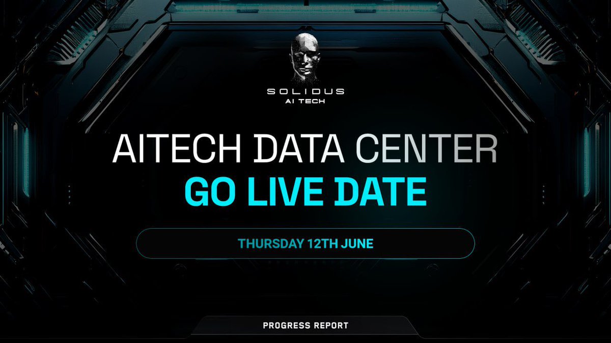 AITECHio's tweet photo. 📣 AITECH DATA CENTER GOING LIVE — THURSDAY, JUNE 12TH! 

The backbone of our AI infrastructure is coming online. NVIDIA-powered. HPC-ready. Positioned to rival compute in Web2 &amp; Web3.

Get ready for the next phase of $AITECH. https://t.co/kiyanZugJp