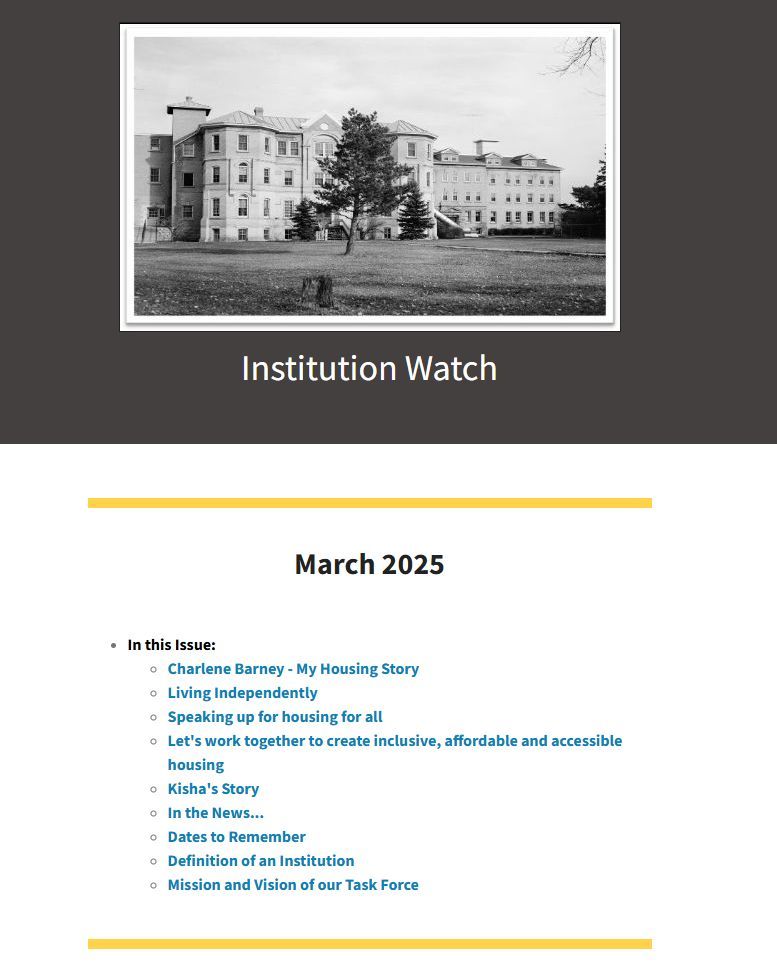 Check out the May edition of Institution Watch! This month features three amazing success stories of living independently from self-advocates - be sure to give them a read! 

Read here: mailchi.mp/a3254c3a8f4b/j…

Also, if you haven't already heard, a new season of the Invisible