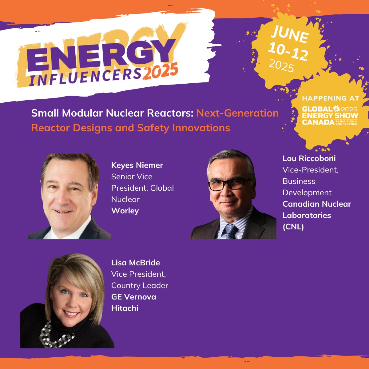 Join us at the Energy Influencer Conference for an in-depth panel exploring the future of Small Modular Reactors (SMRs). 

Don’t miss this critical discussion on the role of nuclear innovation in a sustainable energy future.
globalenergyshow.com/register/

#GESC25 #EnergyInfluencer