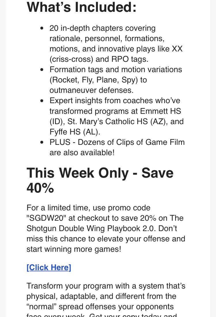 Coach Hargitt (@coachhargitt) on Twitter photo Save big on the <a href="/S2ASystem/">Surface to Air System</a> Gun <a href="/doublewingfb/">Double Wing Football</a> Playbook and film this week ๐ฅ๐ฅ๐ฅ๐ฅ๐ฅ๐ฅ๐ฅ๐ฅ๐ฅ๐ฅ๐ฅ
Click here ๐๐๐๐๐๐๐๐๐
richhargittfootball.com/products/the-sโฆ Save big on the <a href="/S2ASystem/">Surface to Air System</a> Gun <a href="/doublewingfb/">Double Wing Football</a> Playbook and film this week ๐ฅ๐ฅ๐ฅ๐ฅ๐ฅ๐ฅ๐ฅ๐ฅ๐ฅ๐ฅ๐ฅ
Click here ๐๐๐๐๐๐๐๐๐
richhargittfootball.com/products/the-sโฆ