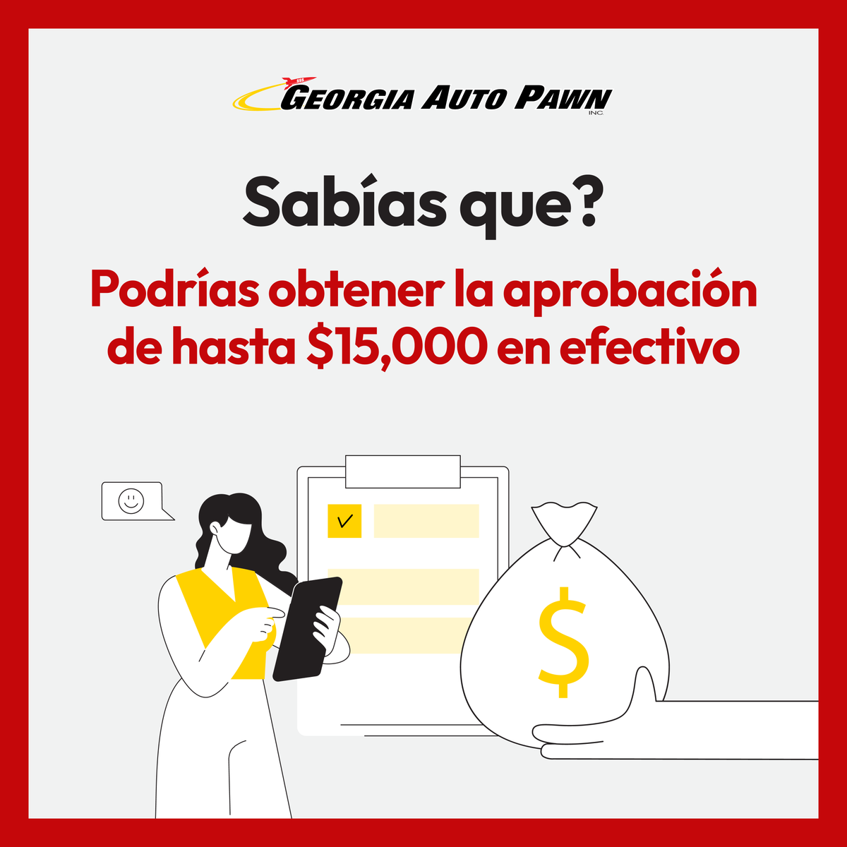 GeorgiaAutoPawn's tweet photo. Visita Georgia Auto Pawn, Inc. hoy mismo para descubrir cómo puedes calificar para hasta $15,000. 😍

📲 Completa el formulario en línea en nuestro sitio web para comenzar hoy mismo: https://t.co/Y7JfPPJYfa

#EmpeñoDeTítulo #Georgia #AyudaFinanciera #GeorgiaAutoPawn https://t.co/4VDjePYvfw