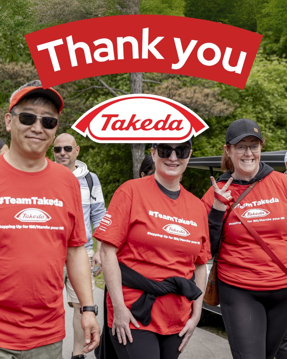 A huge thank you to Takeda Canada for sponsoring this year's #GutsyWalk! It means so much knowing that you're walking alongside all Canadians impacted by inflammatory bowel disease (IBD) and pushing us closer towards cures ❤️