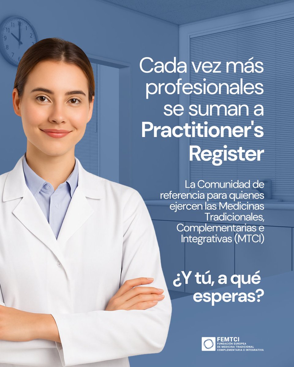 Cada vez más profesionales se suman a Practitioner’s Register, la comunidad de referencia en MTCI.

Un espacio de rigor, regulación y desarrollo profesional.

📚 Si tú también crees en una salud integrativa con reconocimiento, este es tu lugar.

#FEMTCI #PractitionersRegister