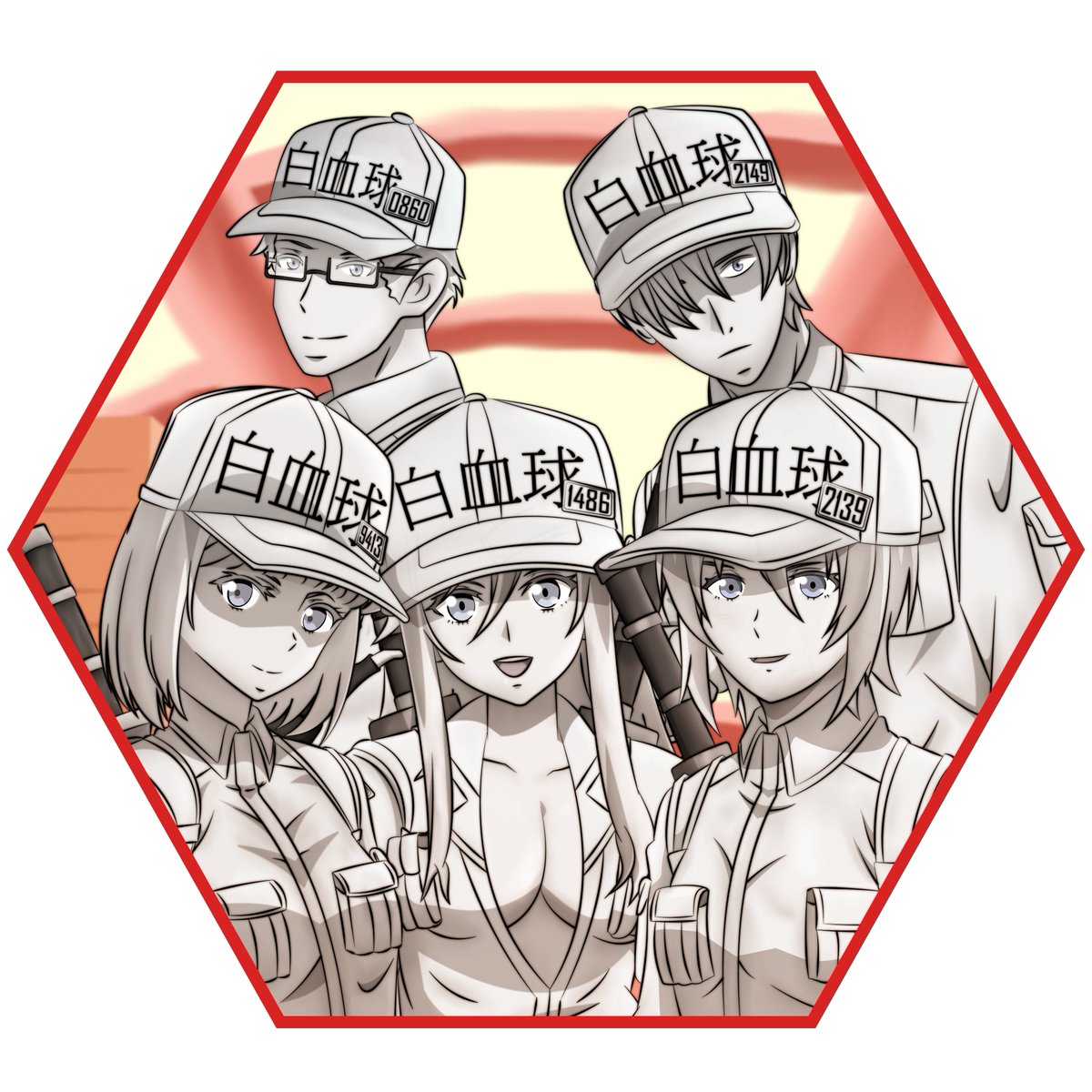 STARWARSSTUDIO's tweet image. Day 2- AU Prompt
The cast of 86 as Cells in the body of some poor soul
Left to right (UP)
-Dustin
-Sexy MP
Left to right (DOWN)
-Bob hair girl (Bobchi)
-Lena
-Annette
#はたらく細胞
#EIGHTYSIXWEEK2025
#エイティシックス
#EightySix
#86エイティシックス