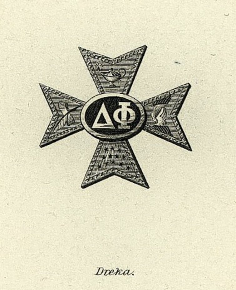Golden_nuggiez's tweet image. Ron DeSantis was a member of the St. Elmo Society while at Yale.
Elmo's are a chapter of the Delta Phi Society of NYC, which also went by St. Elmo's.
St Elmo is the patron Saint of sailors and the Order of Malta, which is why Delta Phi's insignia is a Maltese Cross.