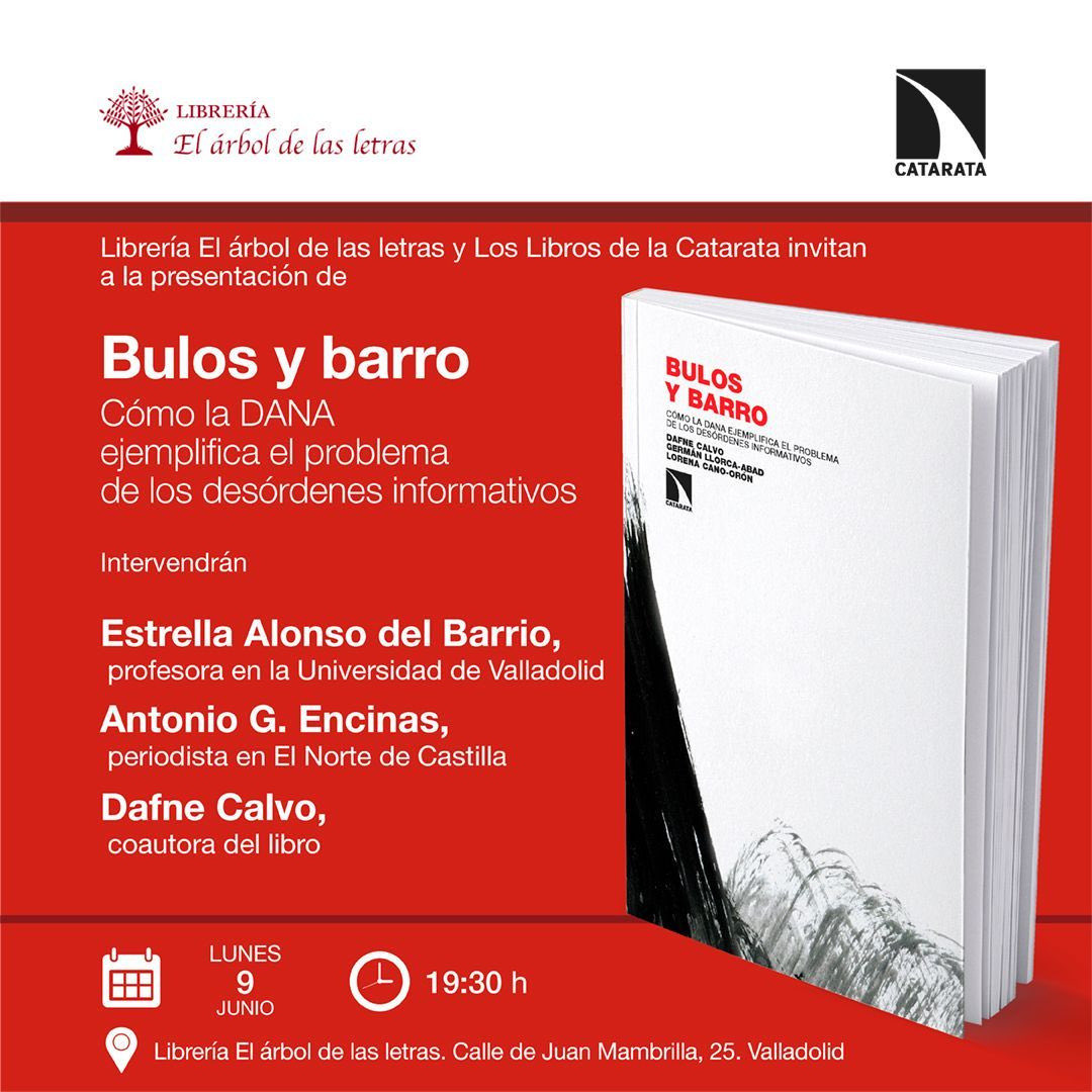 Valladolid, lunes 9 de junio: presentación de 'Bulos y barro'. Intervendremos <a href="/antonioencinas/">Antonio G. Encinas</a> y yo misma para acompañar a una periodista e investigadora de lujo: Dafne Calvo. La cita es a las 19:30 en Librería El árbol de las letras.