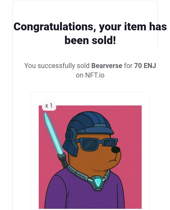 Bearverse22's tweet photo. 🐻SOLD🐼SOLD🐨 @Bearverse✅

🐼🐻Collected by
The biggest Engineer 
@undrgr0undz
Thank you so much for this amazing purchase!

😘"This is a unique project, please support it." 
Creator by @undrgr0undz
🔗https://t.co/IyMA4i8qPr

#ENJIN #Nft_io #nftcollectors #NFTCommunity https://t.co/RteBbxidIO