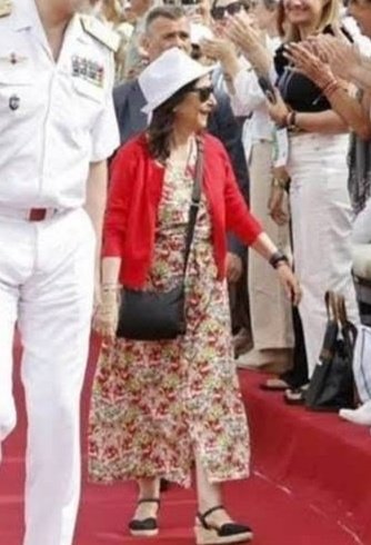 No, no es tu tía Paqui buscando sitio en la playa de Gandía.

Es la ministra Margarita Robles en el día de las Fuerzas Armadas.