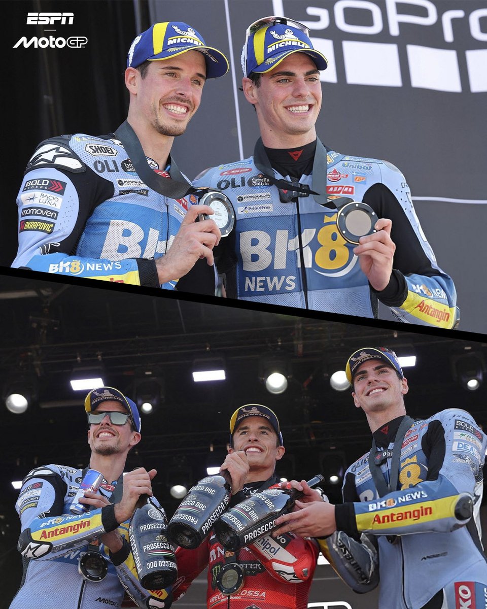 La #SprintRace nos regaló este podio: 

🥇Marc #Márquez
🥈Álex #Márquez 
🥉Fermín #Aldeguer