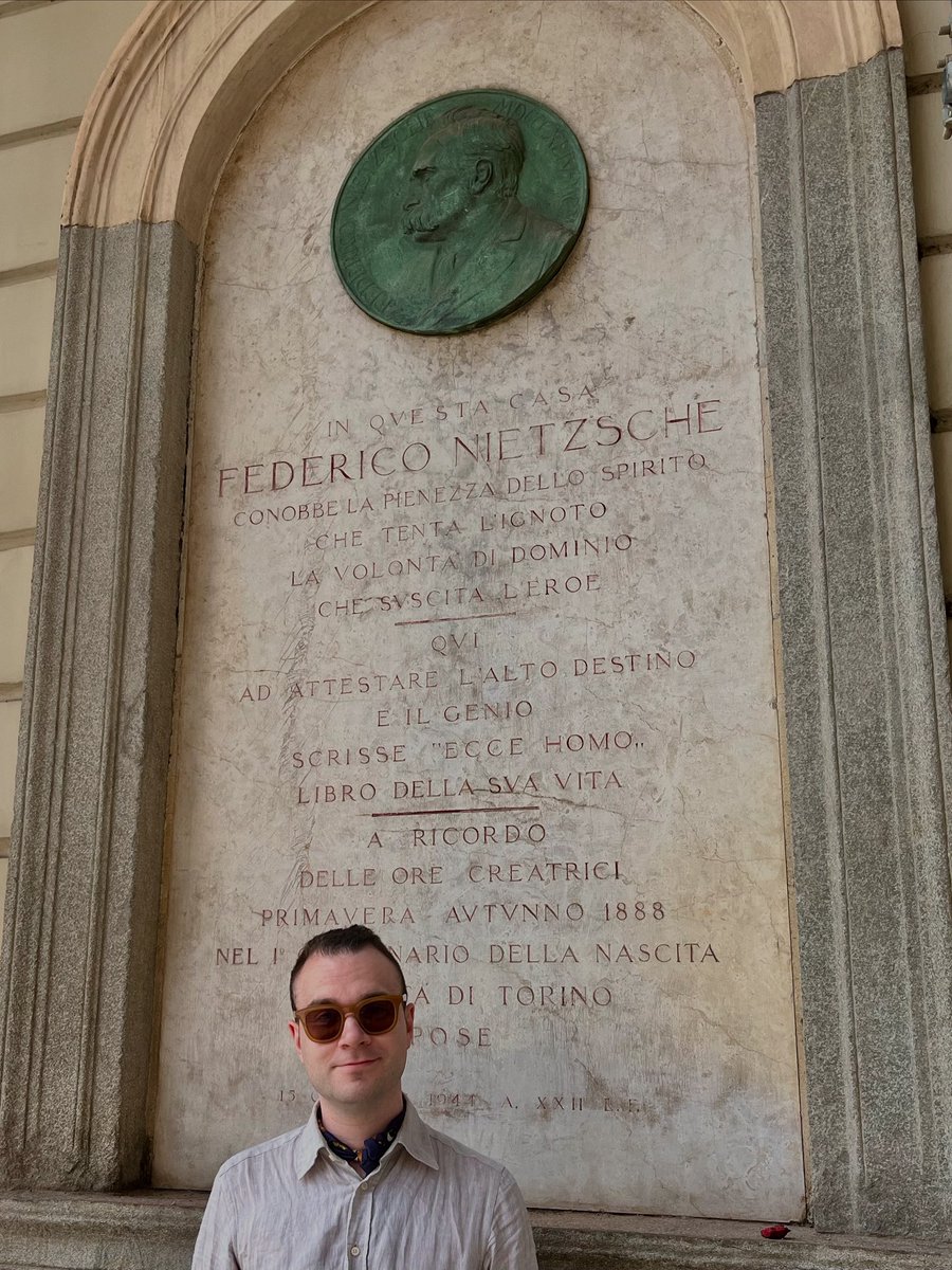 Continuing my journey in Nietzsche’s footsteps with the building where he lived in Turin until he saw a horse being beaten in the nearby piazza, suffered a mental breakdown, and lost his mind for good.
