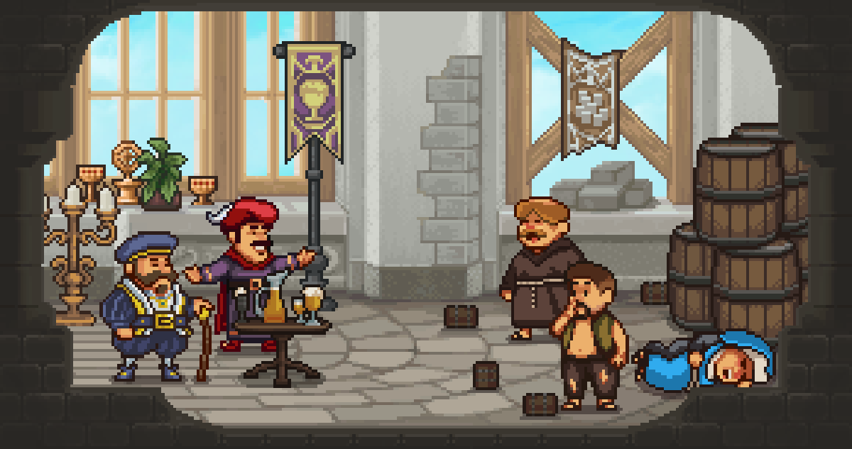 Did you know that in Ale Abbey's upcoming Foam &amp; Fame update, you'll sometimes be called to choose sides in some of its new World Events?🍻⛪

Guild Wars will give you, even momentarily, reasons to focus on certain brewing takes!😉

#indiegame #pixelart #screenshotsaturday