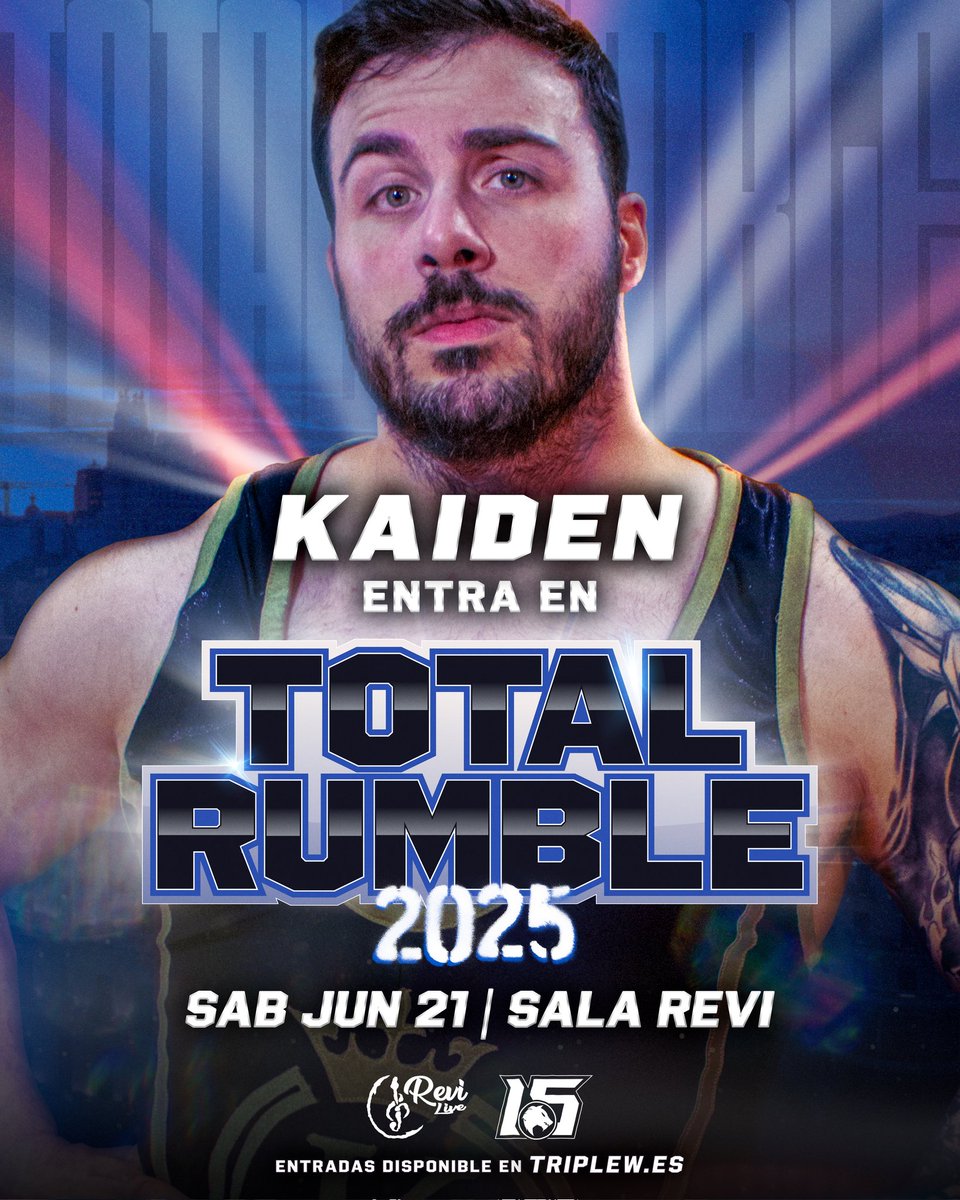 🚨 ¡𝗔𝗡𝗨𝗡𝗖𝗜𝗢! 🚨

¡Kaiden entrará en la Rumble y buscará convertirse en campeón Absoluto! 👑

¿Creeis que podrá pasar pon encima a los otros 29 luchadores? 🤔

🌟 𝗧𝗼𝘁𝗮𝗹 𝗥𝘂𝗺𝗯𝗹𝗲 𝟮𝟬𝟮𝟱
🗓 21/JUN - 18:00 H
📍 Sala Revi - C/Los Cavilas, 4 - Puerta de Arganda (L9 de