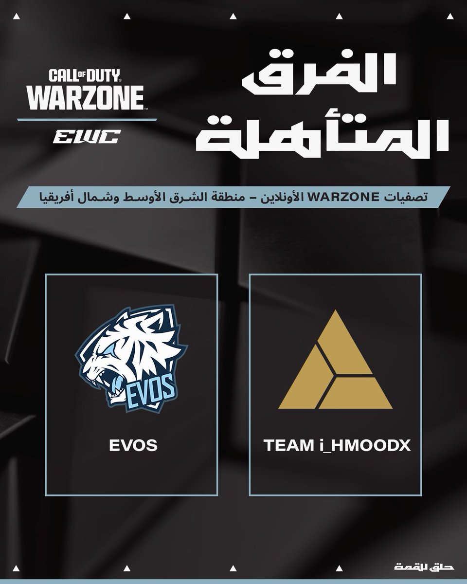 EsportSnap's tweet image. رسميًا ✨ 4 مقاعد حُسمت في تصفيات Call of Duty: Warzone المؤهلة لـ كأس العالم للرياضات الإلكترونية! 🎮🔥
من الشرق الأوسط وشمال أفريقيا:
🏆 Team i_hmoodx
🏆 @evosesports_

ومن التصفيات العالمية:
🏆 @MovistarKOI
🏆 Team kngmatii

#كاس_العالم_للرياضات_الالكترونية  #Warzone #EWC2024