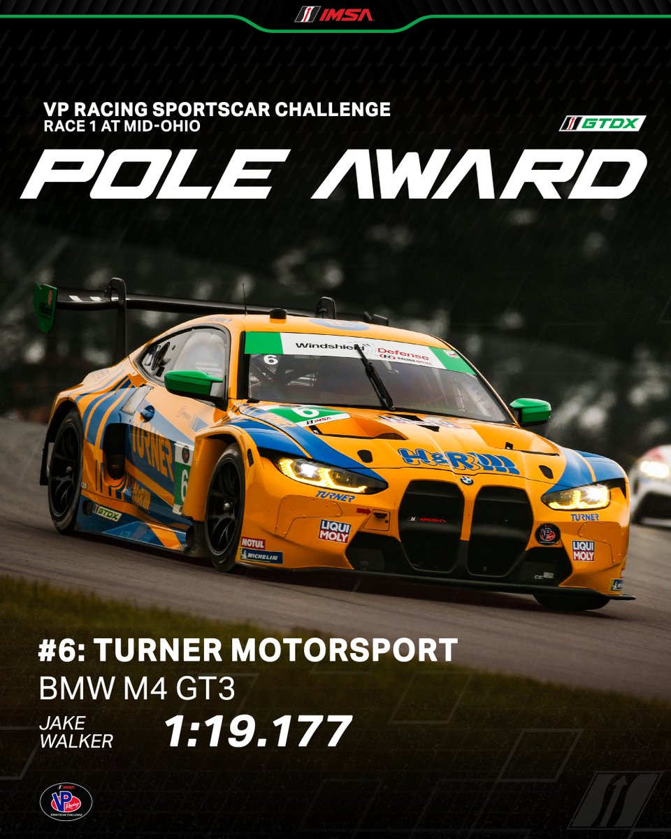 IMSA's tweet photo. Pole Award Winner for the VP Racing SportsCar Challenge Race 1 at Mid-Ohio!

🟢: Saturday, June 7th | 2:00PM ET
📺: Peacock
🌍: IMSA YouTube Live, IMSA .tv
📻: IMSA Radio
#IMSAatMO #NBCSports #VPRacingFuels https://t.co/XBZkPijqvL