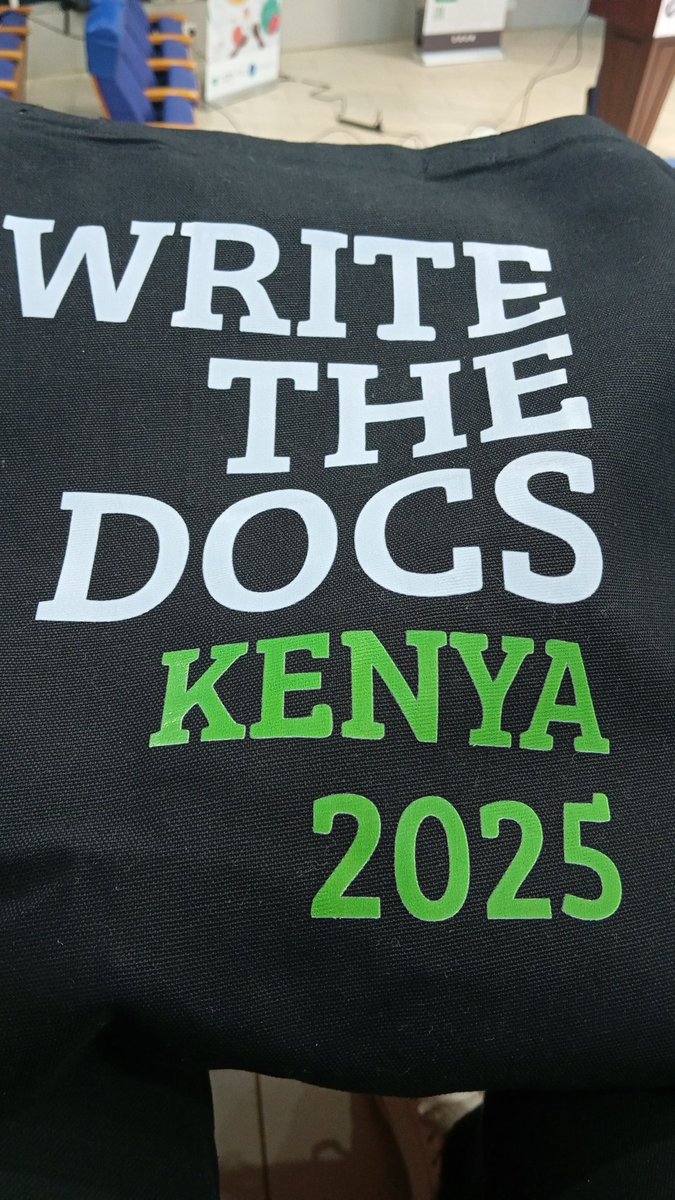 Swags from <a href="/WTD_Kenya/">Write the Docs Kenya #WTDKenya</a> 
I am impressed 😁