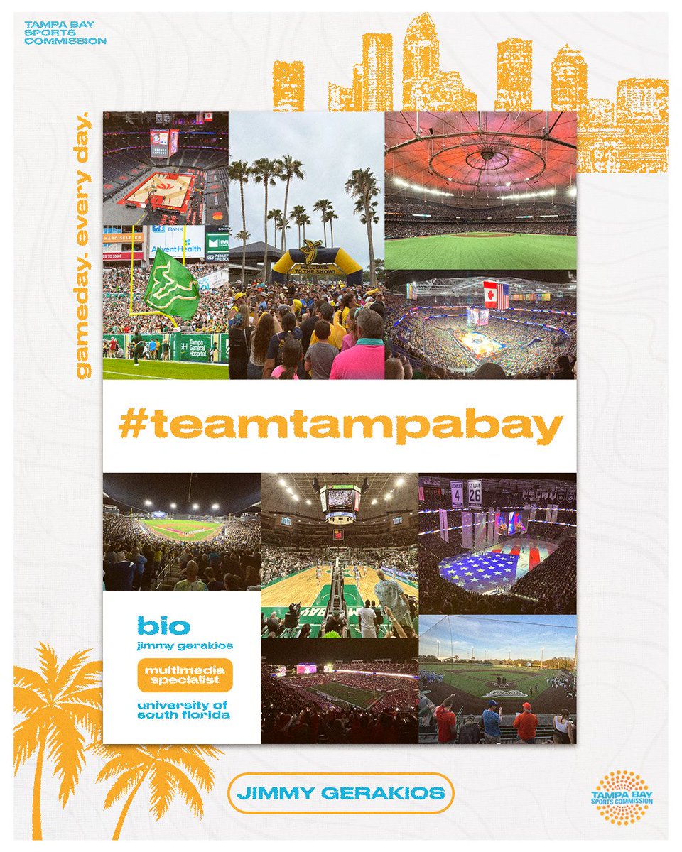 Super excited to officially join #TeamTampaBay as a Multimedia Specialist with <a href="/SportsTampaBay/">Tampa Bay Sports Commission</a>!

This team has done amazing things for the region, and I’m fired up to help take it even further. Huge thanks to @RHiggins_TBSC and the team for being so great! 

#GamedayEveryDay