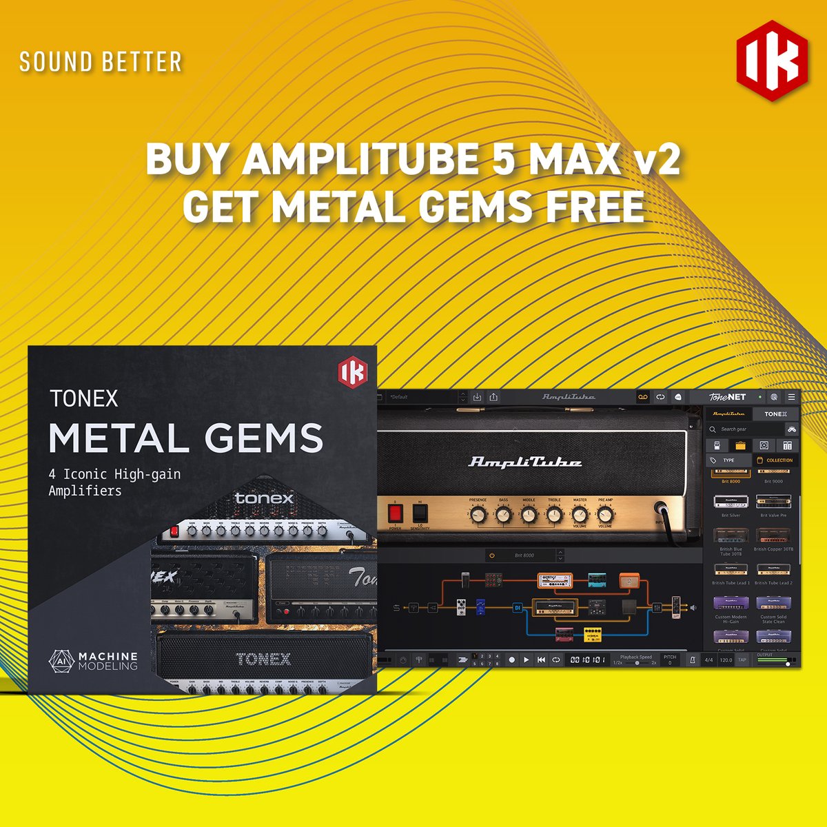 IK Multimedia ES (@ikmultimediaes) on Twitter photo ¡Por pocos días, llévate TONEX Metal Gems Signature Collection completamente GRATIS con la compra de AmpliTube 5 MAX v2! loom.ly/UQWLwtQ
.
#TONEX #Tono #guitarra #guitarrista #AmpliTube #AmpliTube5 #descuento #oferta #promoción #regalo #gratis ¡Por pocos días, llévate TONEX Metal Gems Signature Collection completamente GRATIS con la compra de AmpliTube 5 MAX v2! loom.ly/UQWLwtQ
.
#TONEX #Tono #guitarra #guitarrista #AmpliTube #AmpliTube5 #descuento #oferta #promoción #regalo #gratis