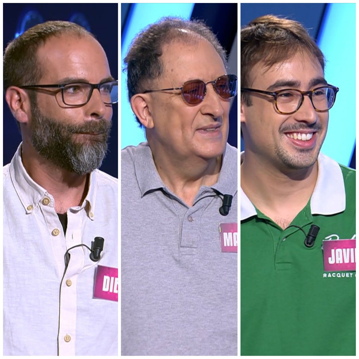 🔴Nuevo equipo: "Los Bacantes"
Diego, Manuel y Javier llegan a #SaberYGanar. Sustituyen a "Vade Reto", a quienes entrevistamos en Twitch hace poco.
❓¿Has reconocido a estos concursantes?