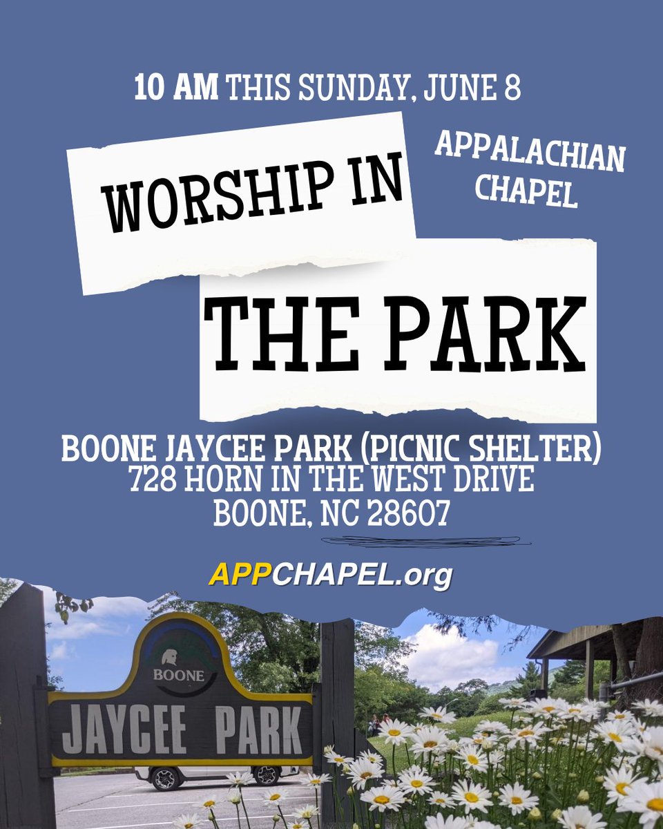 appchapel's tweet photo. 🔥 Pentecost Sunday is tomorrow!
Join us at 10 AM at Boone Jaycee Park as we celebrate the birth of the Church and the coming of the Holy Spirit.
See you there and bring a friend! 🔥
#Pentecost #WorshipInThePark #AppChapel - https://t.co/cnEWKPXi7t https://t.co/68HkDUgr6c