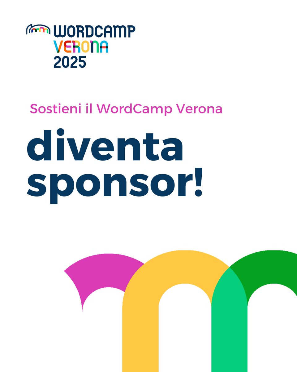 WordCampVerona's tweet photo. L’occasione perfetta per darci un sostegno concreto e rendere anche quest’anno fantastico l'evento! Candidati subito, avrai l’occasione di conoscere WPlovers, aziende e freelance.
https://t.co/WK9AjsnY0B
#wordcamp2025 #wordcampverona #wordpress #wcvrn25 #callforsponsor https://t.co/FgsnJLjlty
