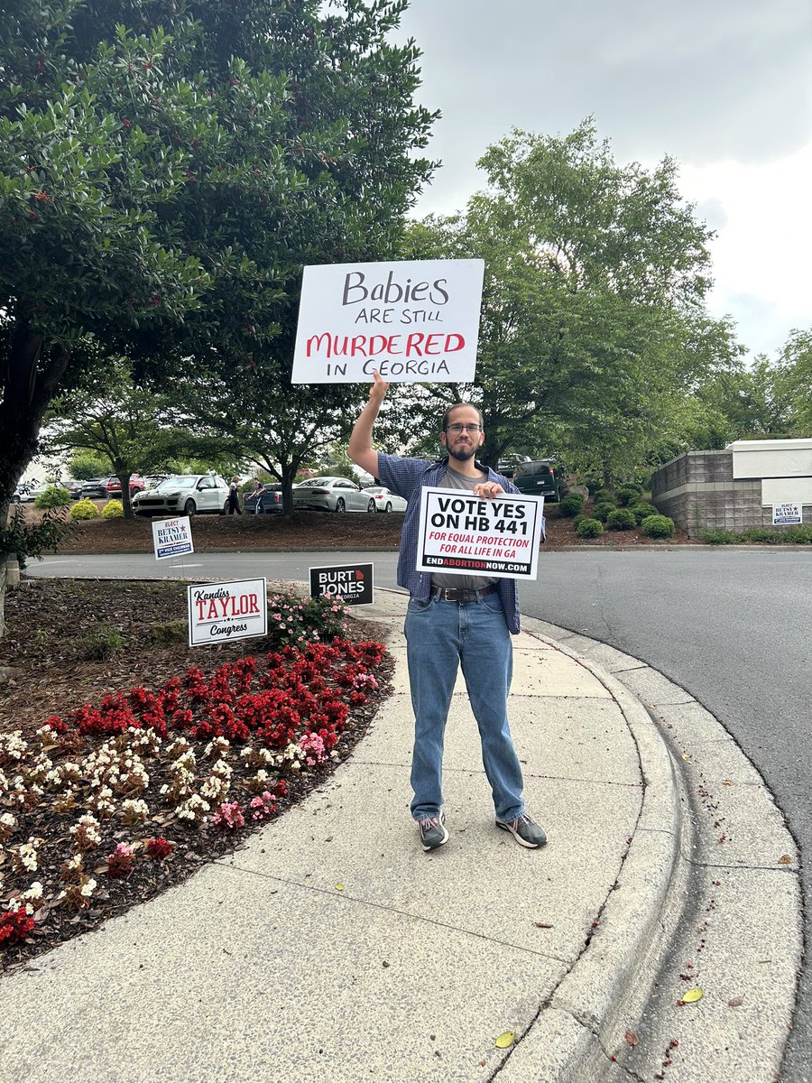 GRTL's tweet photo. Thank you to our Northwest Georgia Right To Life chapter for standing for life today outside the GOP convention!
Stand for life by signing the personhood petition at https://t.co/TQRVsKNwAD
#georgiarighttolife #endabortionnow #equalprotection #personhood #imagodei https://t.co/7AemkJ7uPs