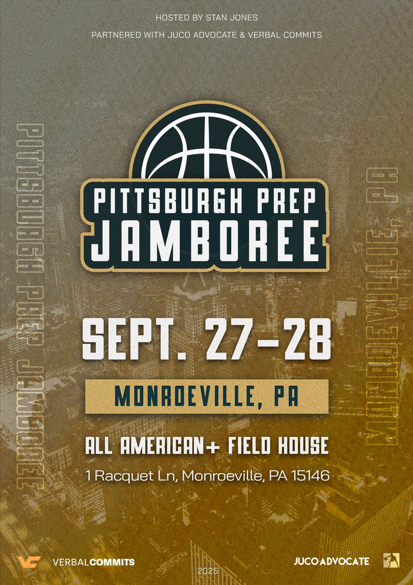 JD (@vcsalesdirector) on Twitter photo Pittsburgh Prep/Post Grad Jamboree September 27-28 is looking nice. 4-5 spots left. <a href="/StanJonesBBall/">Stan Jones</a>
Committed Team List
Orangeville Prep
<a href="/OrangevillePrep/">The Orangeville Prep</a>
Andrew Osbourne Academy <a href="/AOAPrepHoops/">Andrews Osborne Academy Prep Basketball</a>
Blue Chips Nation Prep
<a href="/BlueChipsNation/">BlueChips Nation Hoops</a>
Canada Top Flight Academy National Pittsburgh Prep/Post Grad Jamboree September 27-28 is looking nice. 4-5 spots left. <a href="/StanJonesBBall/">Stan Jones</a>
Committed Team List
Orangeville Prep
<a href="/OrangevillePrep/">The Orangeville Prep</a>
Andrew Osbourne Academy <a href="/AOAPrepHoops/">Andrews Osborne Academy Prep Basketball</a>
Blue Chips Nation Prep
<a href="/BlueChipsNation/">BlueChips Nation Hoops</a>
Canada Top Flight Academy National