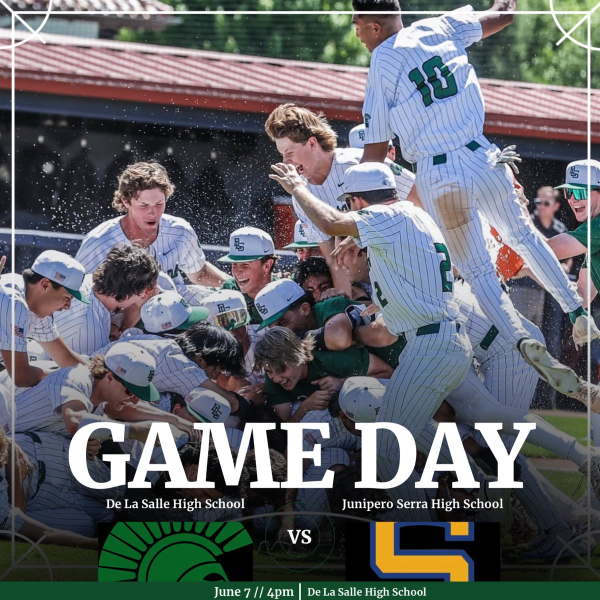 It's NorCal GAME DAY!!

Come out and support your Spartans as they take on Serra at home 🏠 for the NorCal FINALS!! Be there!!

📍| De La Salle High School (Concord, CA)
🗓️| June 7, 2025